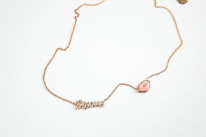 "Bisous" 18K pink gold necklace